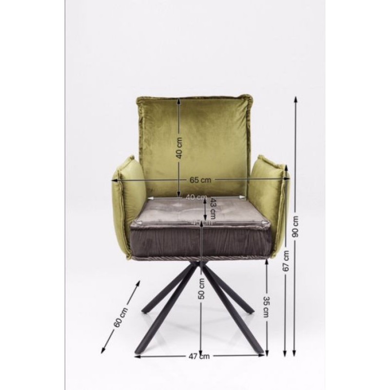 Swivel Chair with Armrest Chelsea Green